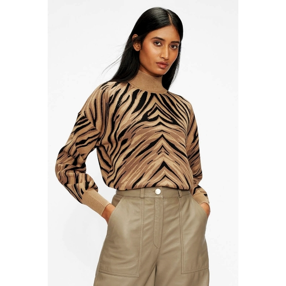 Ted Baker Sweaters - Ted Baker Tiger Striped Turtleneck Sweater